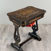 Necessary sewing furniture in blackened wood, Napoleon III style, 19th century.