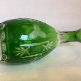 Green cut crystal bottle