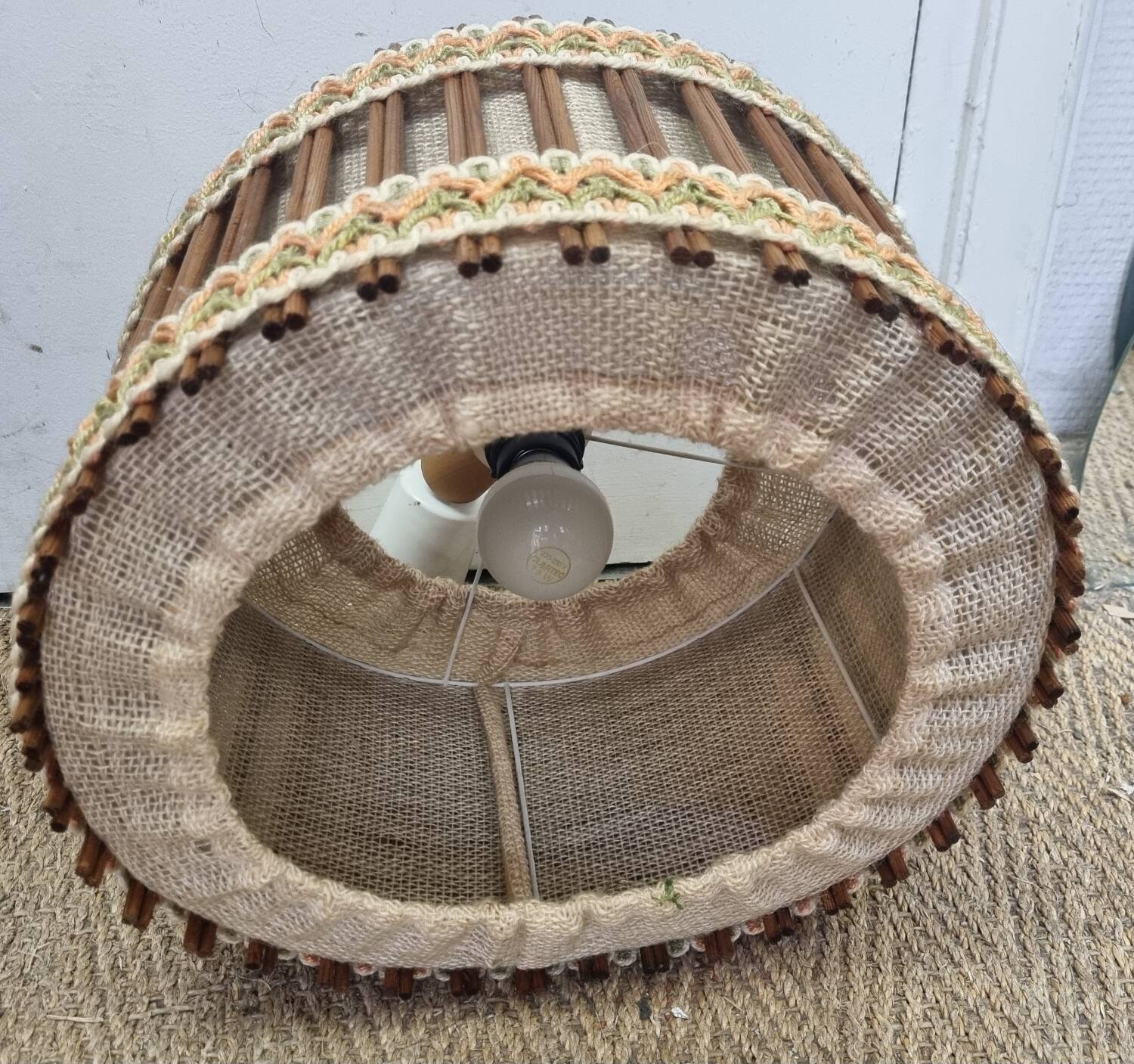 Vintage rattan pendant light