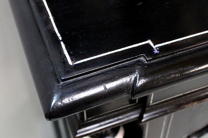 Ceremonial showcase in blackened pearwood, Napoleon III period - 1850