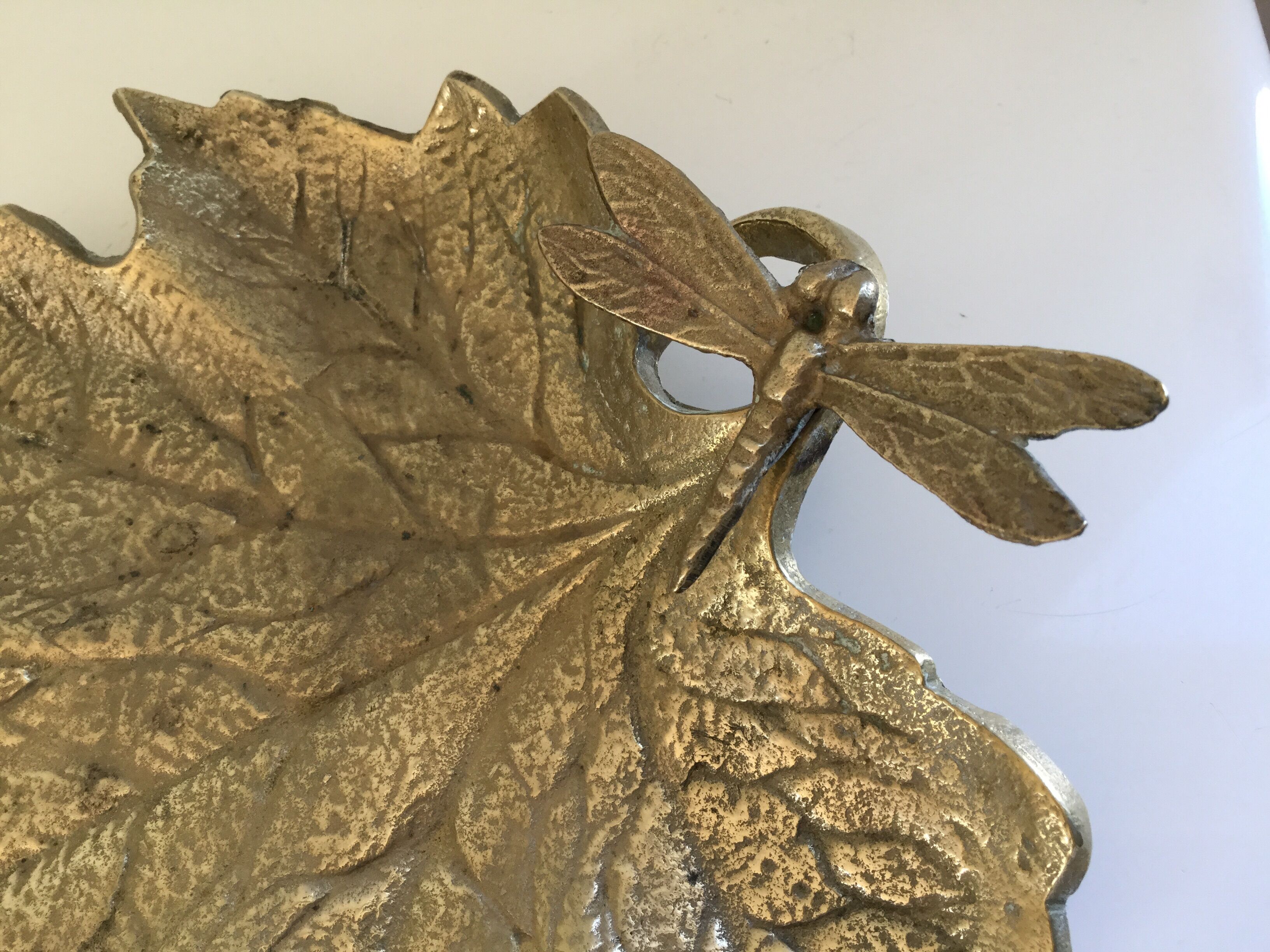 Brass dragonfly trinket bowl