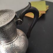 Antique english pewter hammered sheffield a la reine teapot hammered metal