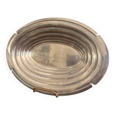 Vintage Serving Platter Gratin Vegetable Dish Silver Metal Art Deco 1930