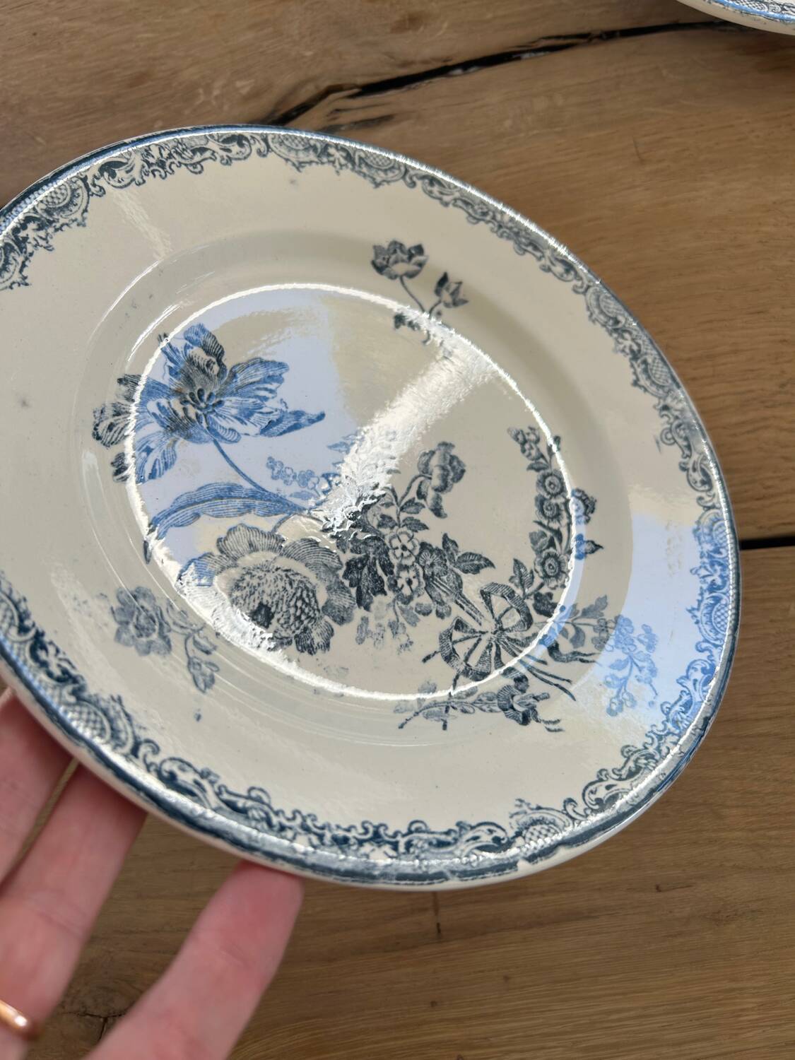 Set of 6 ironstone plates Sarreguemines Fontange