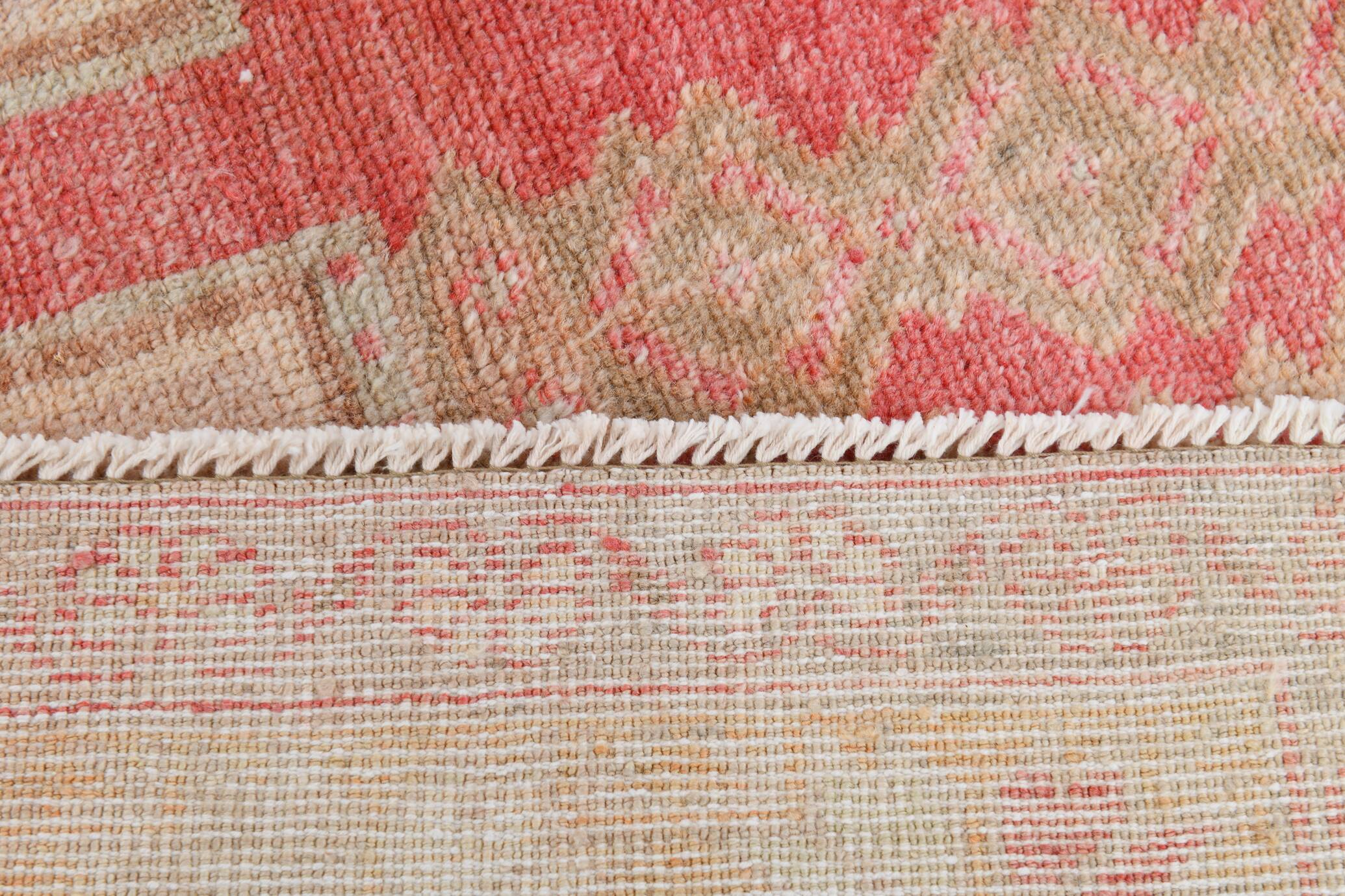 5x9 Red & Cream Antique Vintage Rug 142x267Cm SK 19962