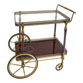 Chariot à boissons bar desserte en laiton et bois de la Maison Jansen