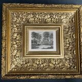 Pair of important English engravings in gilded frames, 19th century