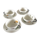 4 cups and cups in fine Limoges porcelain signed LC 60s
