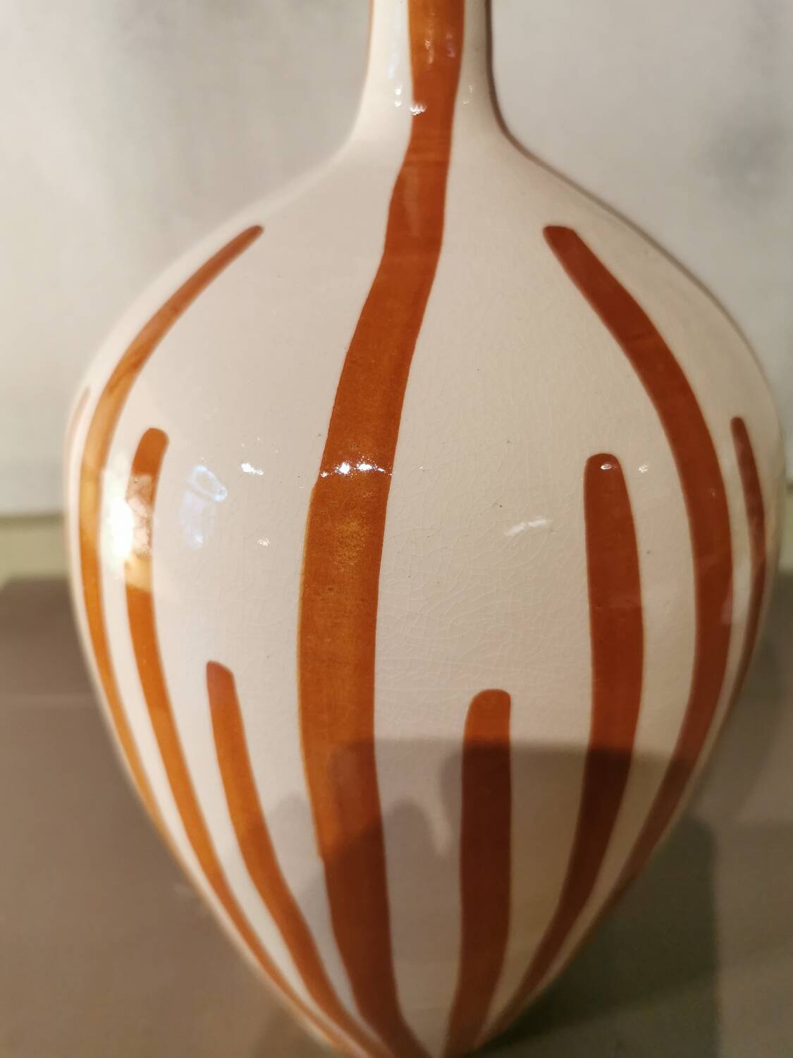 Moroccan striped ceramic vase