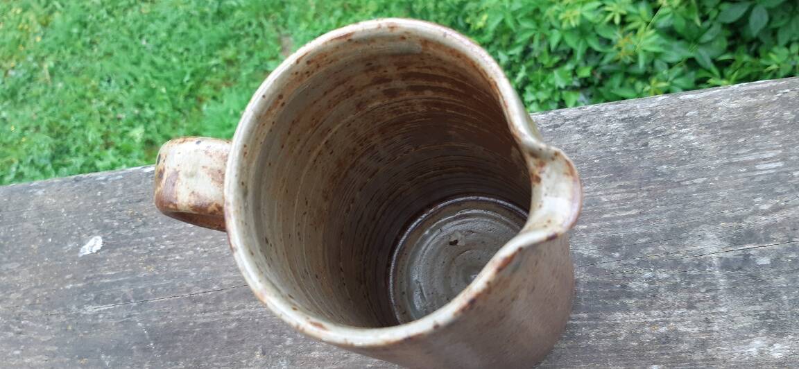 Pitcher and tumblers, pyrite stoneware, France, 1970