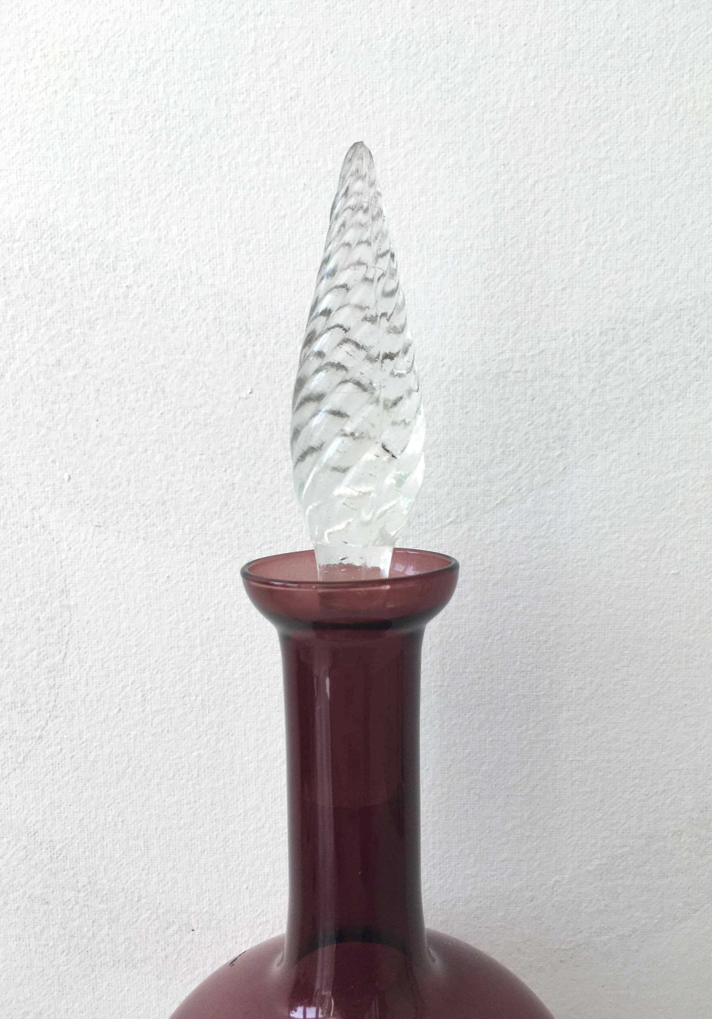 Italian blown glass carafe