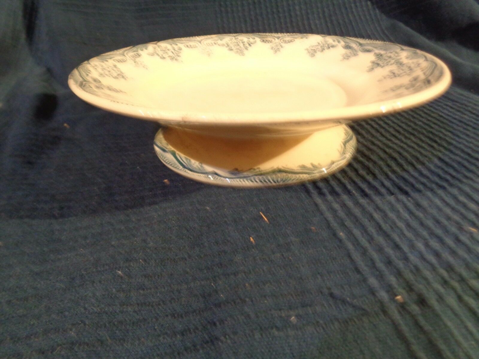Ceramic cake flat compotier 1900 Louis