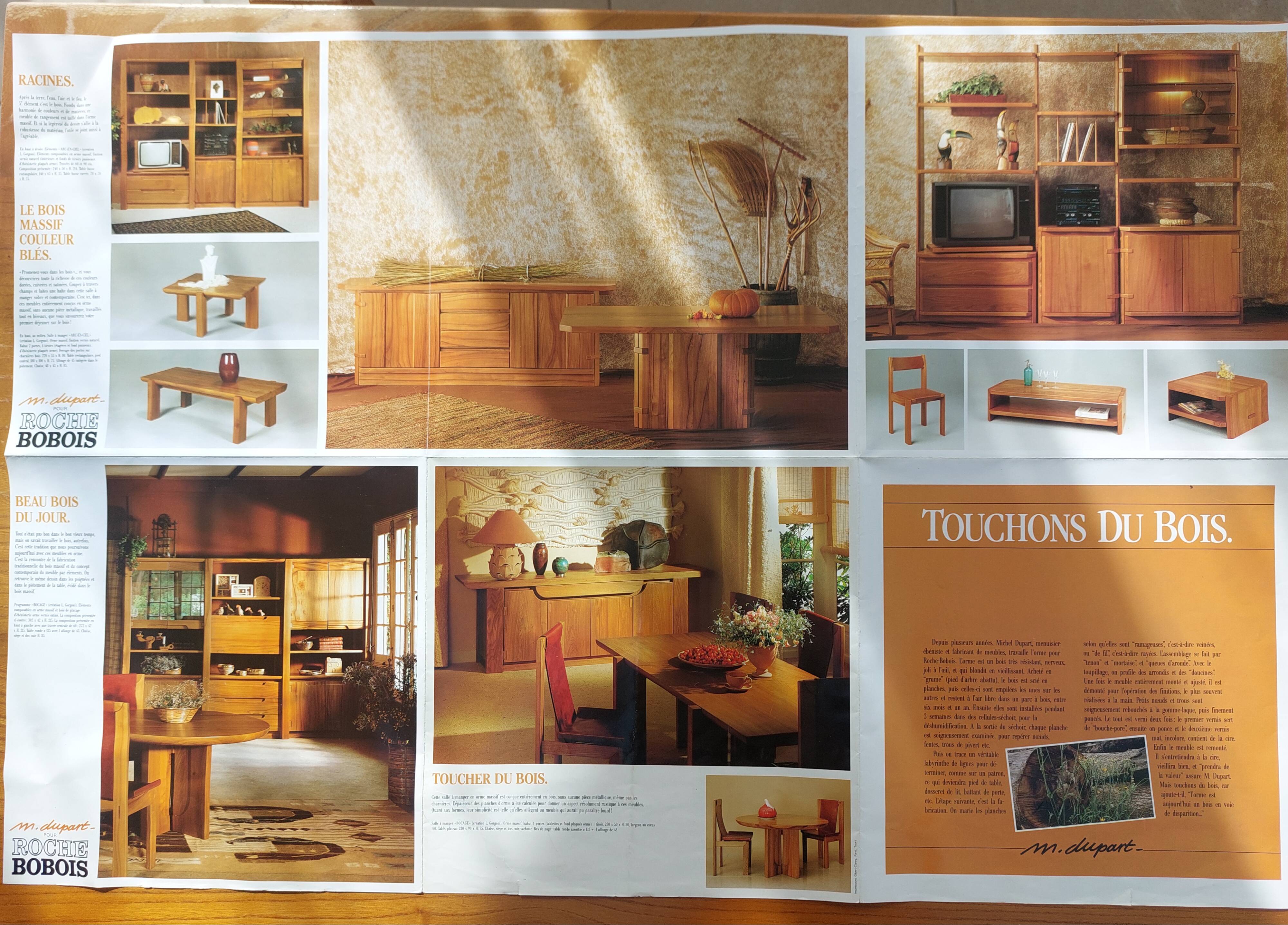 Set of 6 "Gorgoni" chairs in solid elm – Roche Bobois