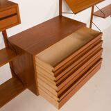 Poul Cadovius 4 bay teak wall unit for Cado, Denmark 1960s