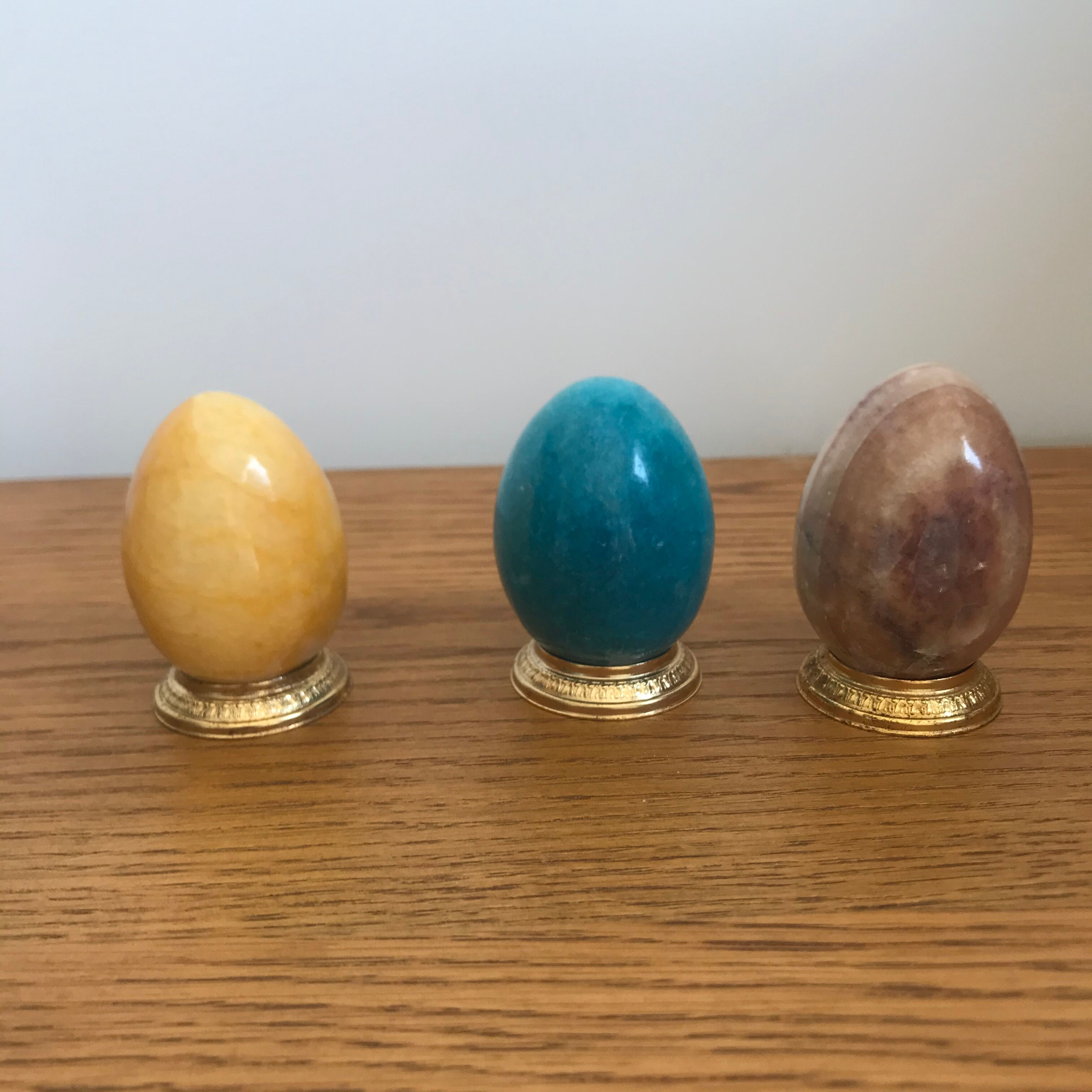 Lot de 3 œufs en onyx