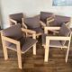 Set of 6 Fratelli Reguitti natural wood armchairs