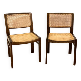 Paire de chaises cannees Baumann