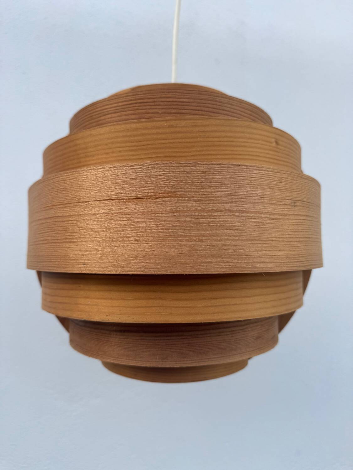 Hans Agne Jakobsson wooden pendant light, 1960s