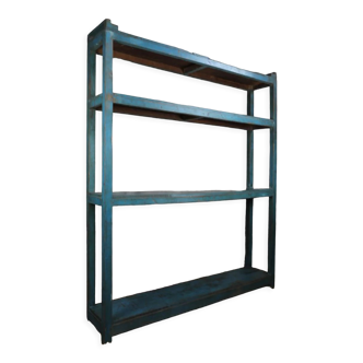 Etagère 4 tablettes , patine bleu