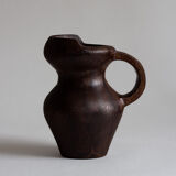 Monoxyl pitcher in oak or walnut, popular work, MidCentury