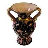 Vase Amphore Vintage Vallauris décor Floral en relief