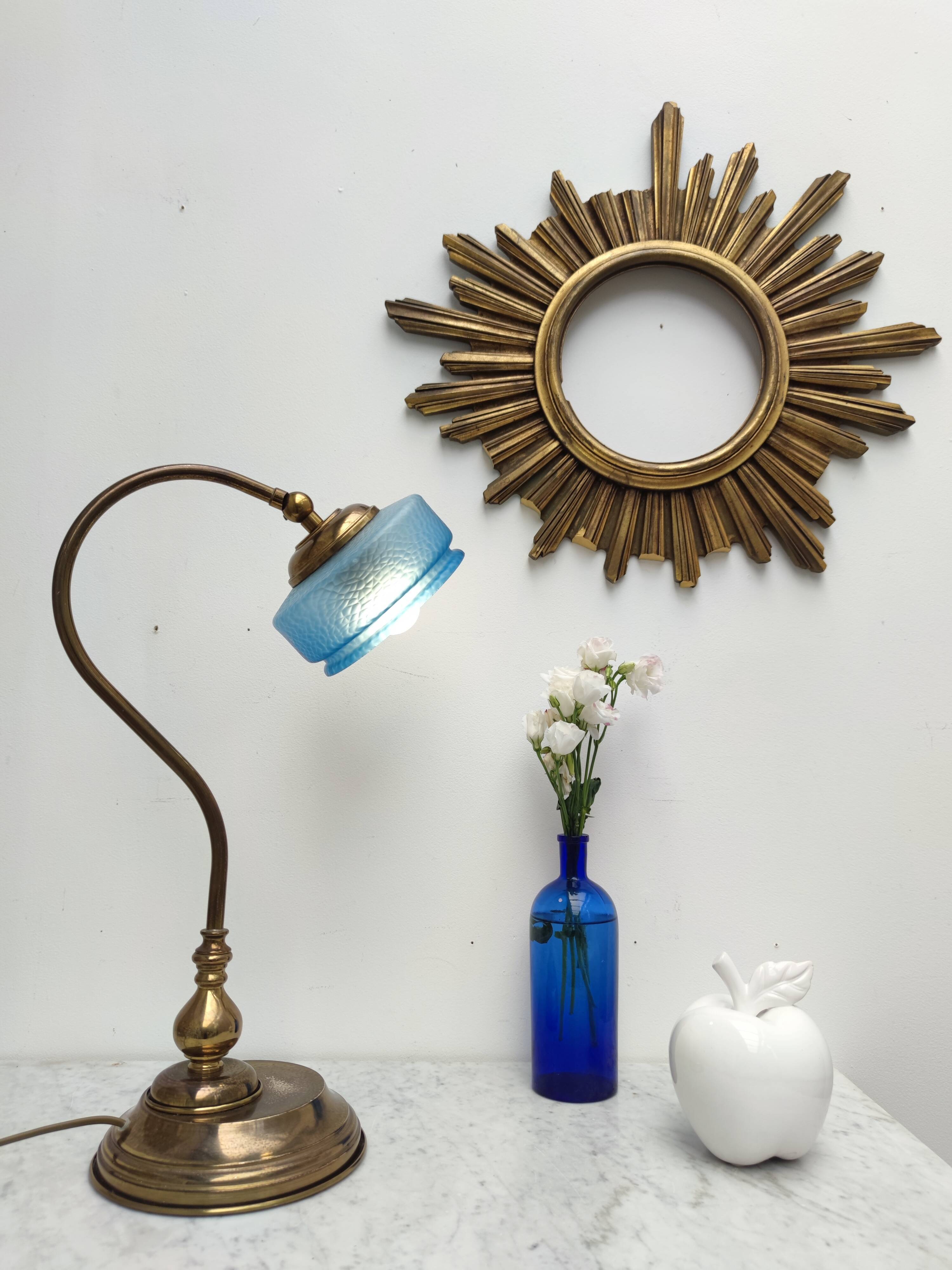 Golden and blue lamp