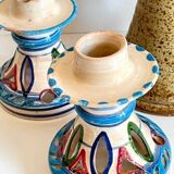 vintage handmade ceramic candle holders