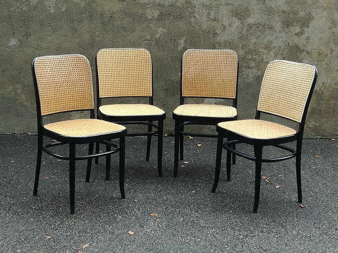 Set de 4 chaises cannées Prag chair