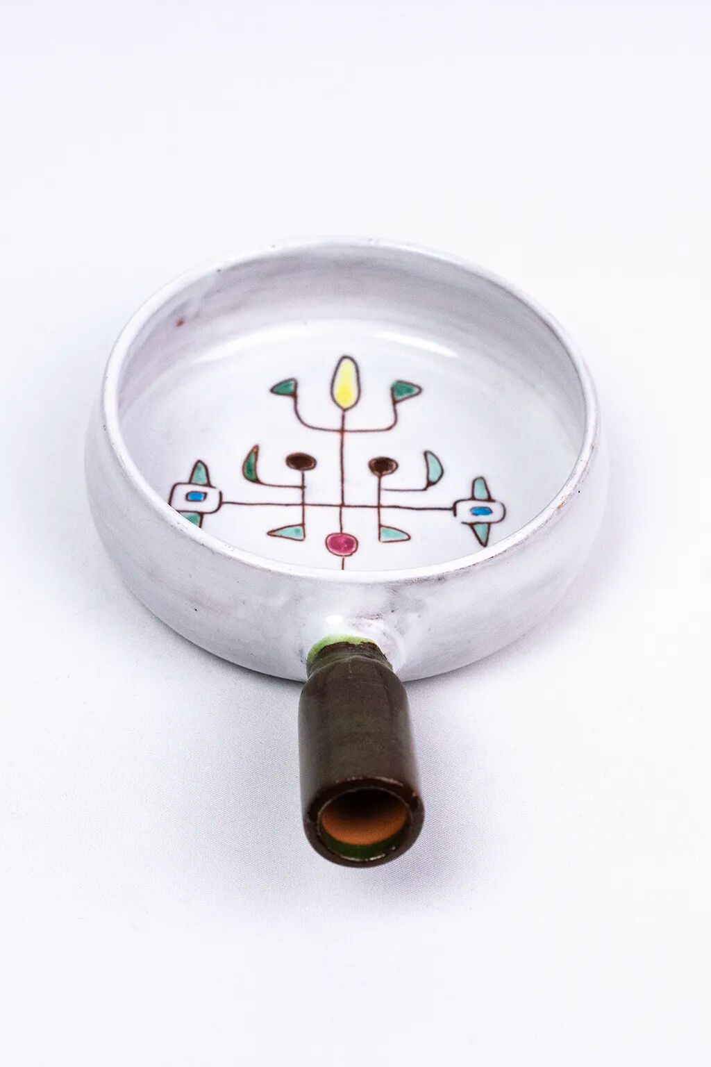 Jean Rivier (1915-2017) – Enamelled ceramic pan with geometric decoration