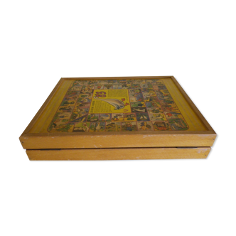 Wooden case of 3 games - Vintage -
