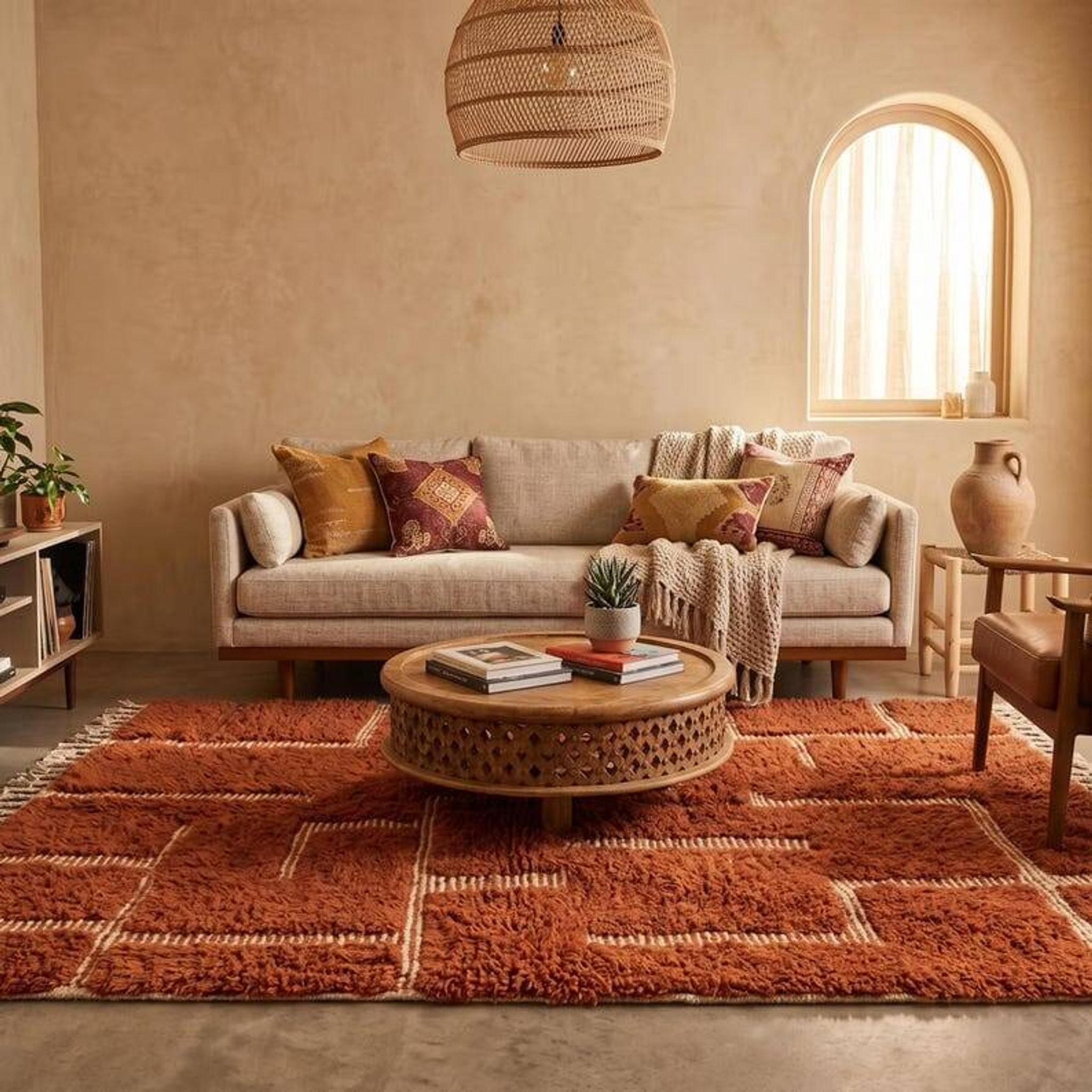 Tapis en laine pure fait main traditionnelle artisanale taille 1,5/2,5 m
