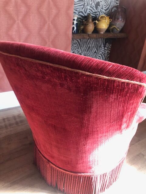 Paire de fauteuils crapaud velours
