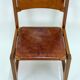 Set of 6 Maison Regain Chairs - Solid Elm and Fawn Leather - Circa 70