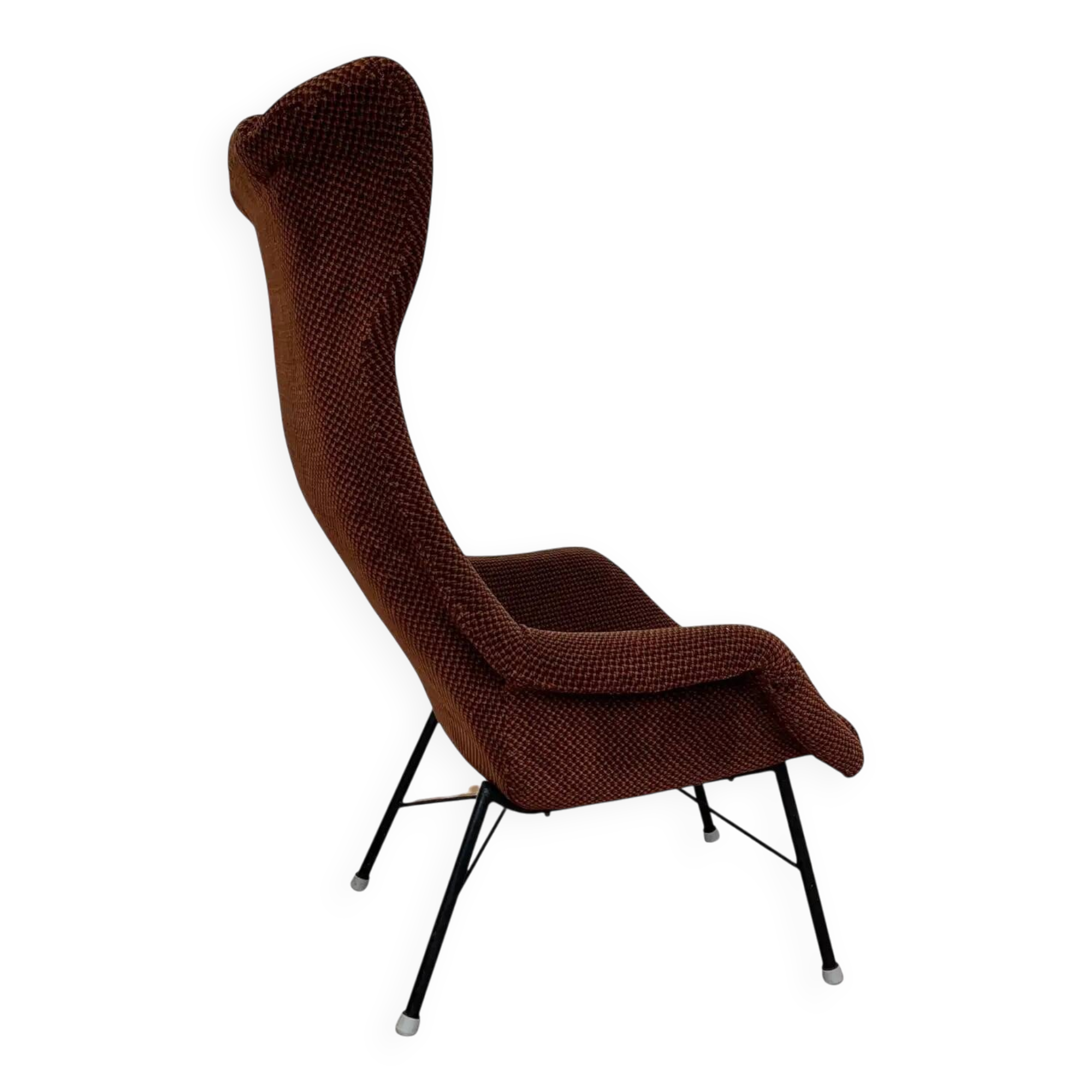 Original design fiberglass wing chair by Miroslav Navratil, 1970s