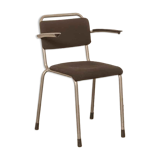Chaise d'école Gispen 206 TH-Delft gris rembourré