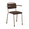 Chaise d'école Gispen 206 TH-Delft gris rembourré