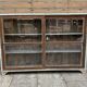 Teak display cabinet with sliding doors