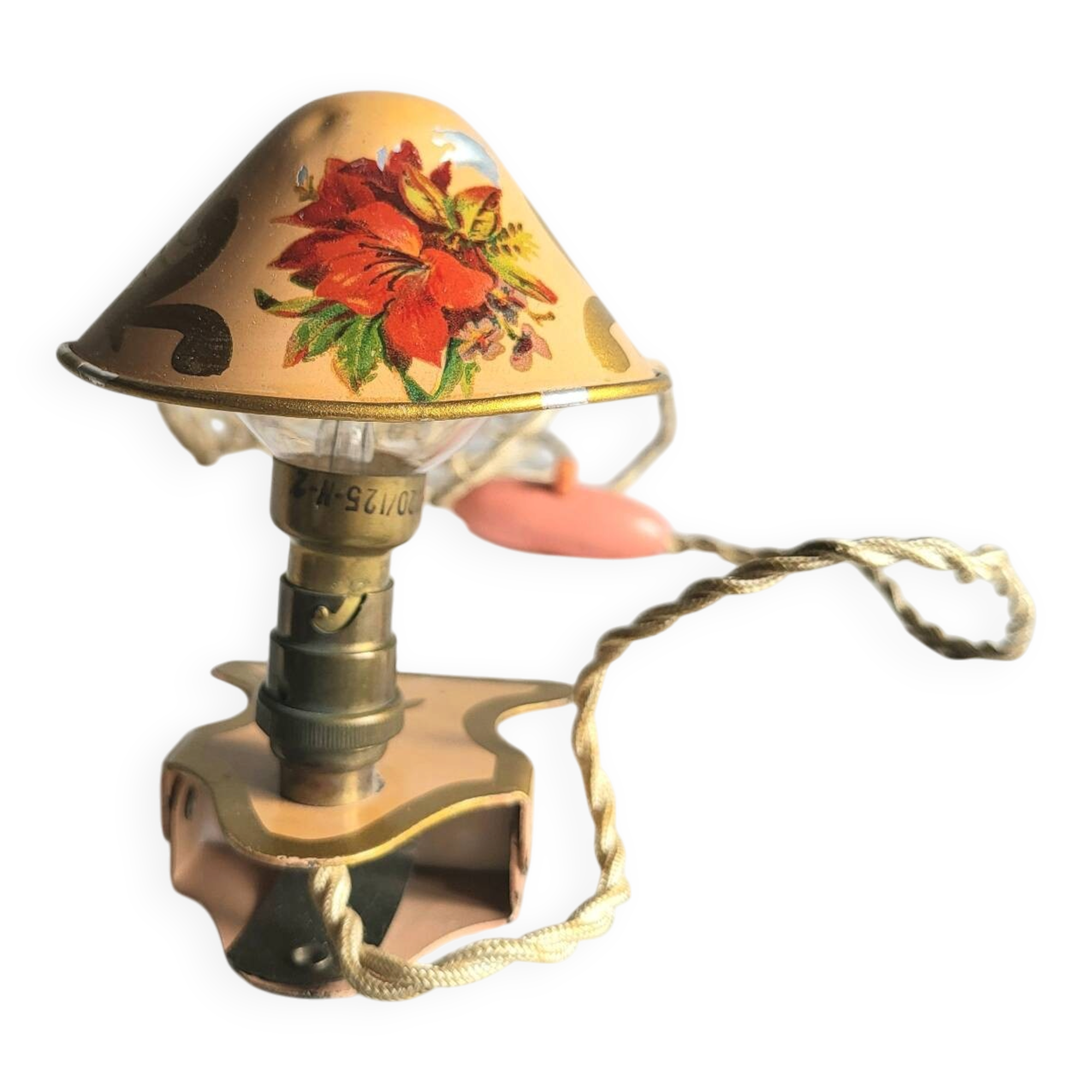 Ancienne Lampe à Pince Champignon Tole Vintage