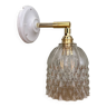 Vintage tulip wall lamp in diamond-tipped molded glass