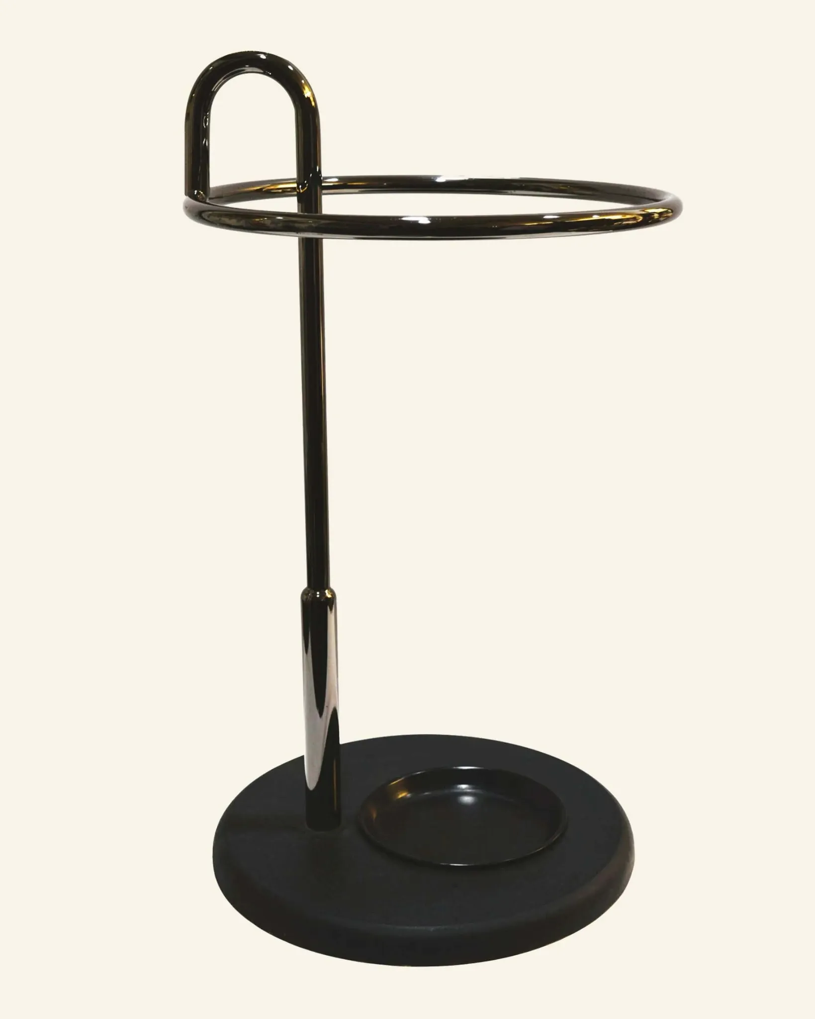 Grey lacquered metal designer umbrella stand, 1980s