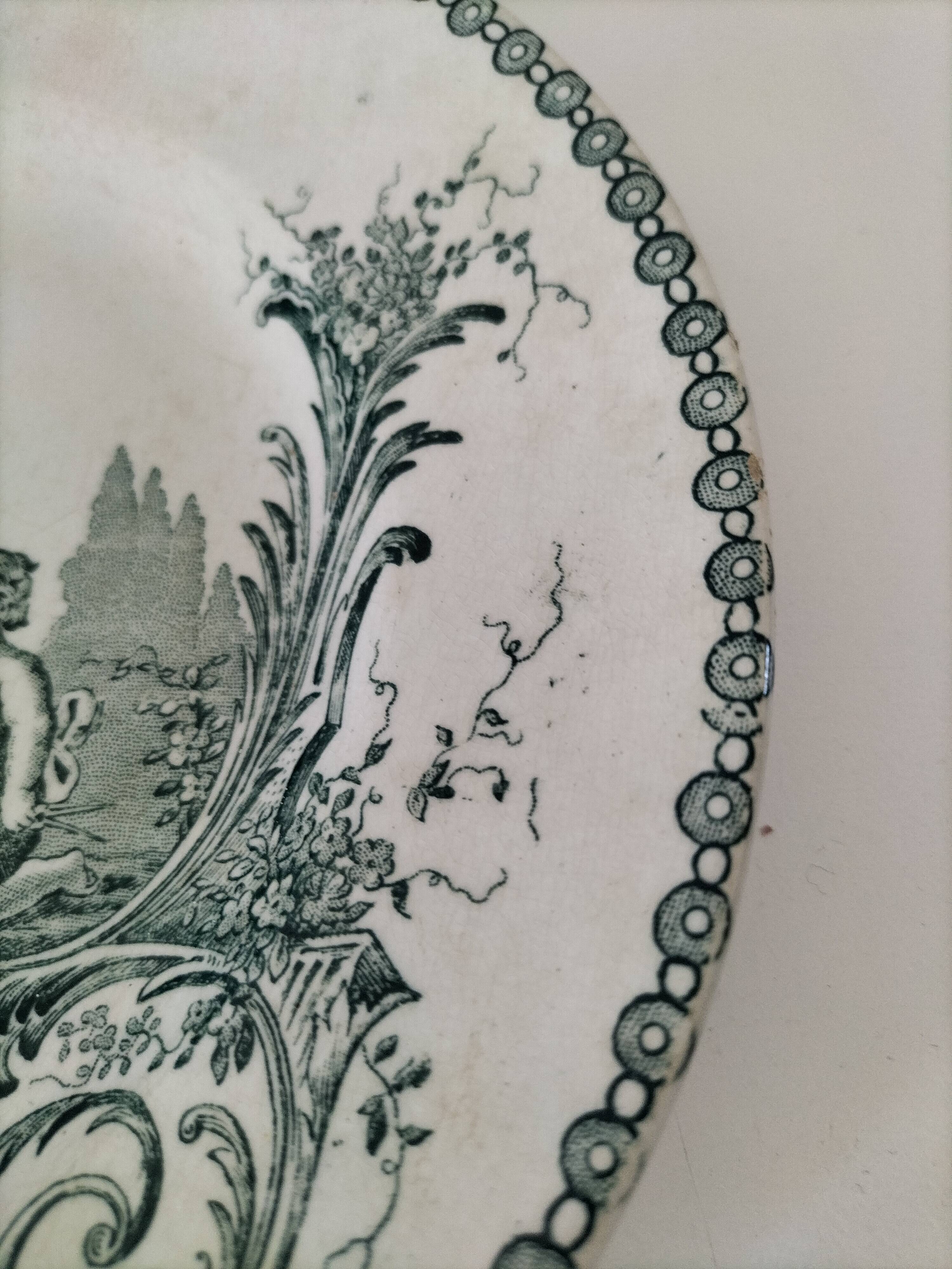ironstone plate, A. Lebacqz & M. Bouchart earthenware factory, Trianon model