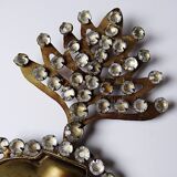 Ancient ex-voto of a flaming heart of Mary, adorned with rhinestones, 19th-20th century.