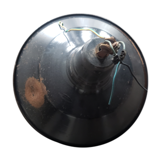 Suspension lampe industrielle anthracite en tôle émaillée