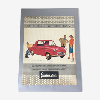 Vintage advertising to frame vespa