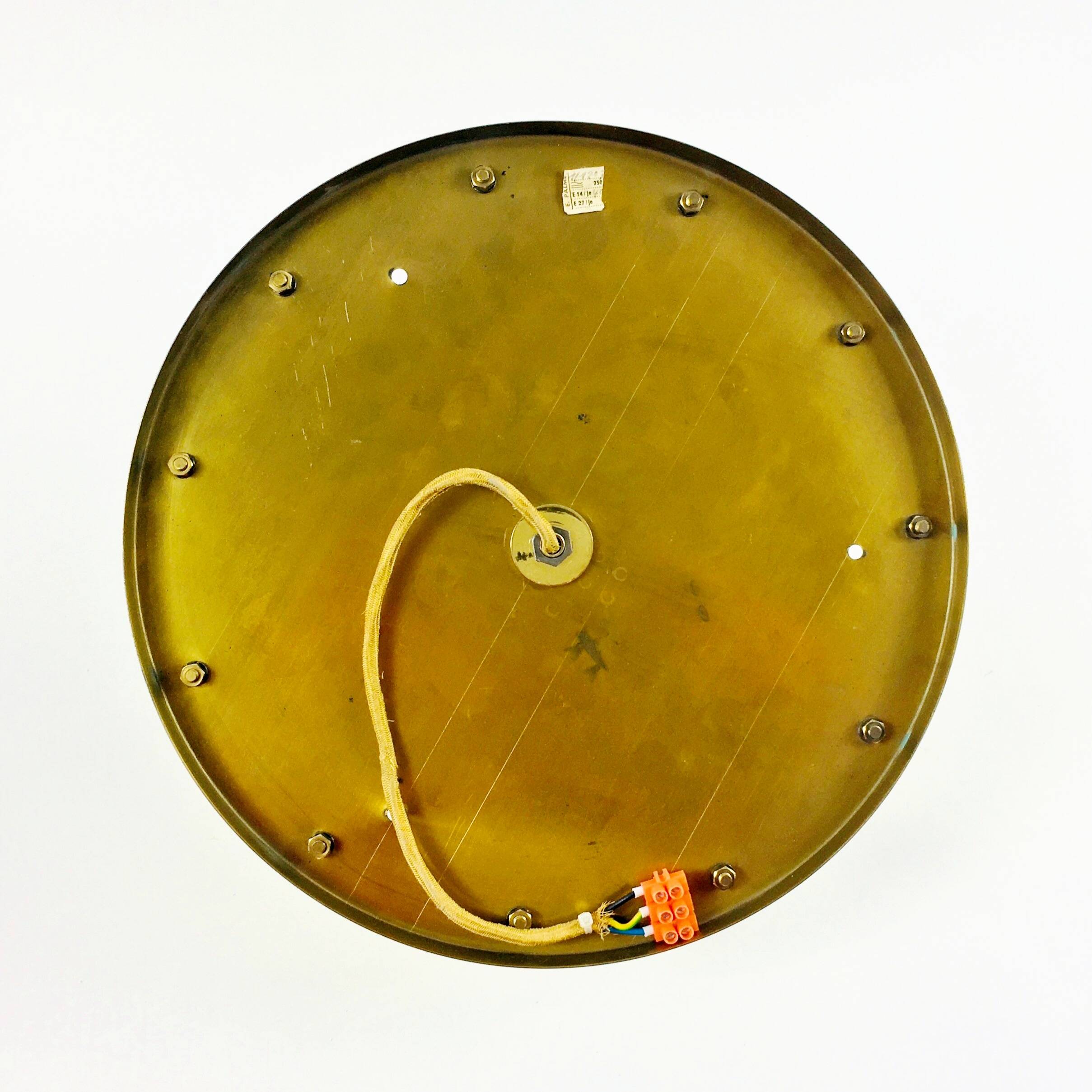 Large Mid-Century Murano Glass & Brass Flower Ceiling Light by Ernst Palme, Germany, 1960s/70s