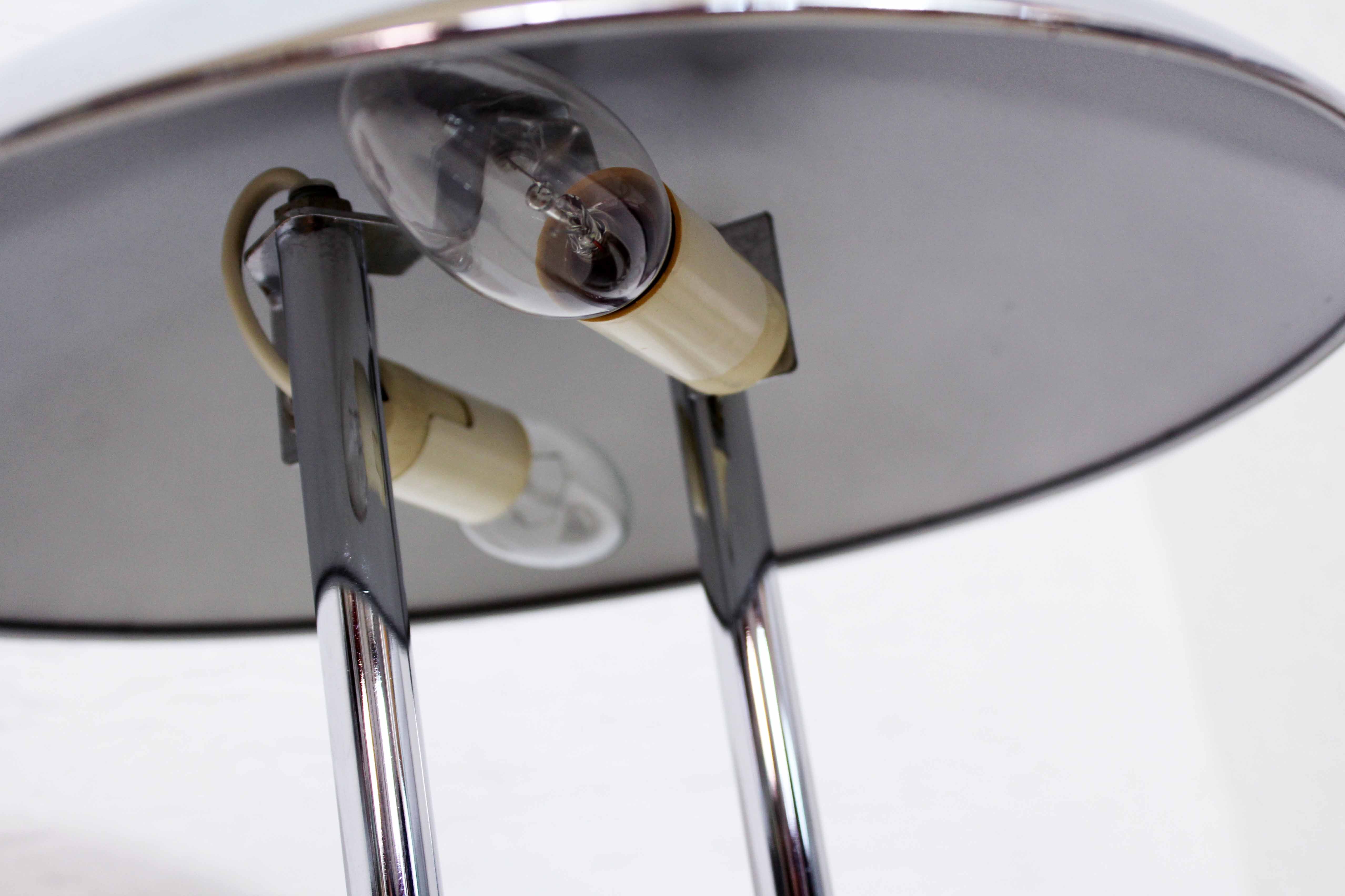 Mushroom lamp in chromed metal