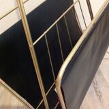 Magazine holder in gold metal and black / vintage dressing 60s-70s