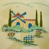 Large round dish signed lou sietoun