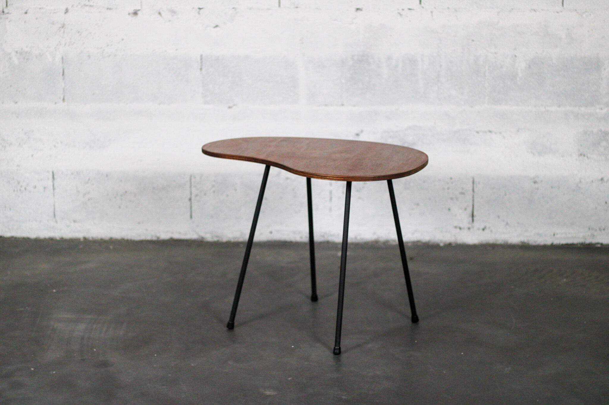 Coffee table beans wood and vintage metal