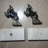 Pair of Deer bookends signed FRANJOU Art Deco